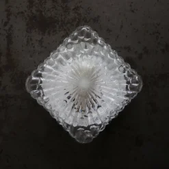 New Pamono Mid-Century Square Clear Glass Wall Lamp Sconce