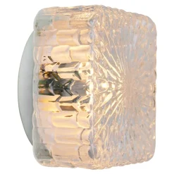 New Pamono Mid-Century Square Clear Glass Wall Lamp Sconce