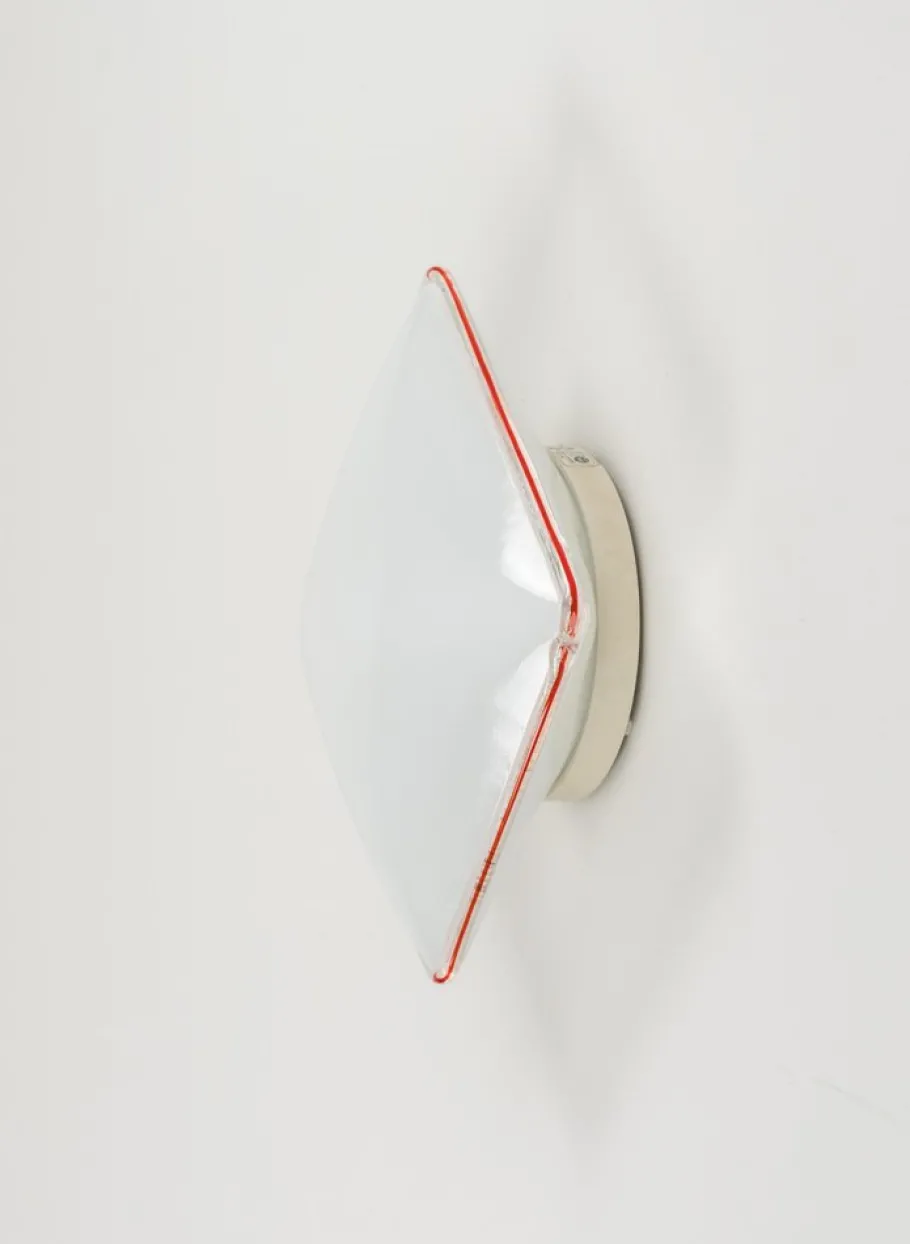 New Pamono Mid-Century Square Murano Glass Ceiling Light attributed to Leucos, Italy, 1970s