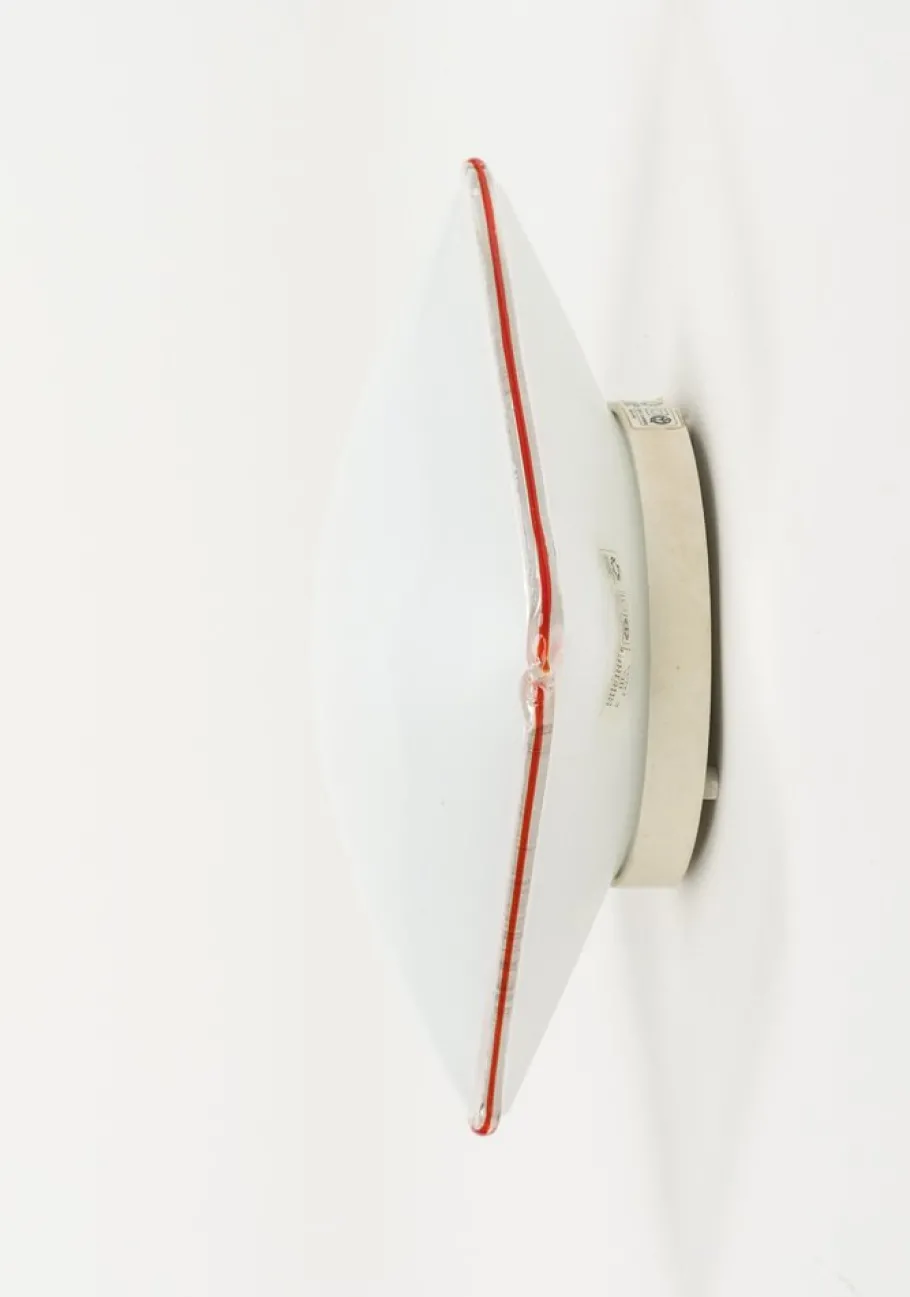 New Pamono Mid-Century Square Murano Glass Ceiling Light attributed to Leucos, Italy, 1970s