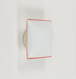 New Pamono Mid-Century Square Murano Glass Ceiling Light attributed to Leucos, Italy, 1970s