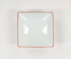 New Pamono Mid-Century Square Murano Glass Ceiling Light attributed to Leucos, Italy, 1970s