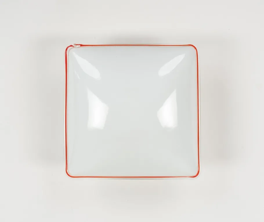New Pamono Mid-Century Square Murano Glass Ceiling Light attributed to Leucos, Italy, 1970s