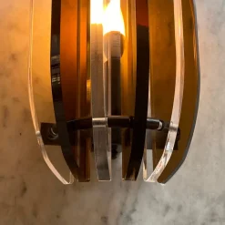 Clearance Pamono Midcentury Style Wall Lights in Acrylic, 1980s, Set of 2