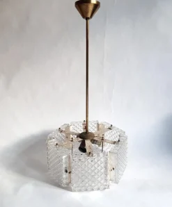 New Pamono Mid-Century Swedish Chandelier attributed to Orrefors Sweden, 1960s