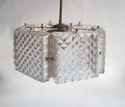 New Pamono Mid-Century Swedish Chandelier attributed to Orrefors Sweden, 1960s