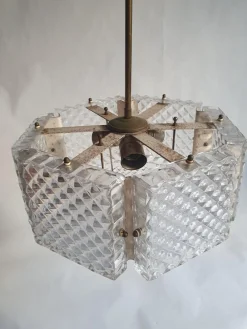 New Pamono Mid-Century Swedish Chandelier attributed to Orrefors Sweden, 1960s
