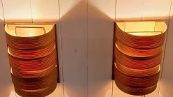 Best Pamono Mid-Century Swedish Wall Lamps with Pine Veneer Slats, 1960s, Set of 2
