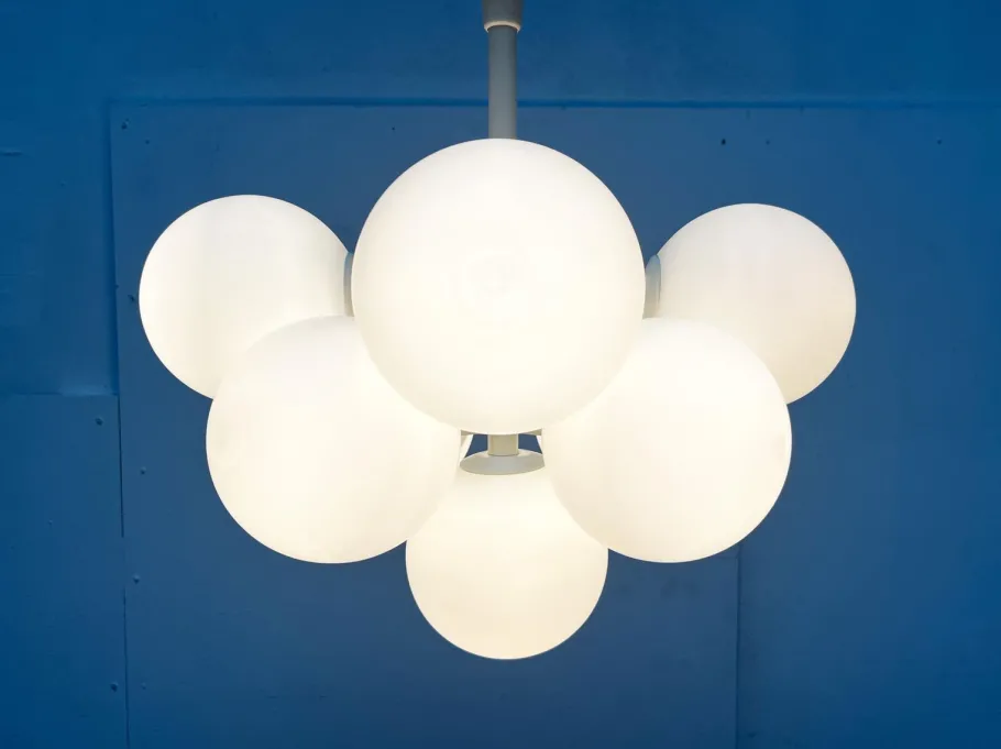 Clearance Pamono Mid-Century Swiss Space Age Pendant Lamp by E. R. Nele for Temde, 1960s