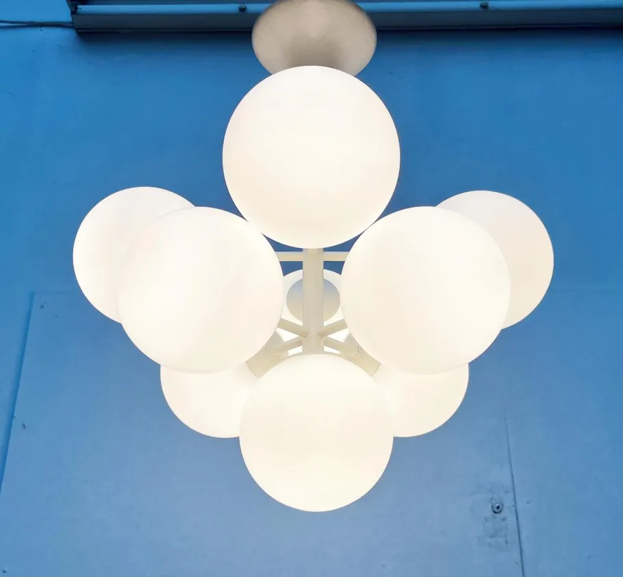 Clearance Pamono Mid-Century Swiss Space Age Pendant Lamp by E. R. Nele for Temde, 1960s