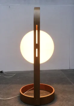 Clearance Pamono Mid-Century Swiss Space Age Plastic & Plywood Floor Lamp from Temde, 1960s