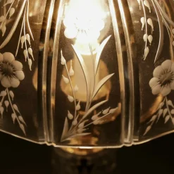 Discount Pamono Mid-Century Table Lamp in Engraved Crystal Glass & Brass, 1960s