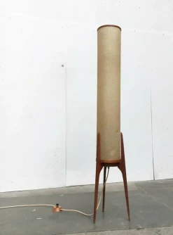 Clearance Pamono Mid-Century Teak Rocket Tripod Floor Lamp, 1960s