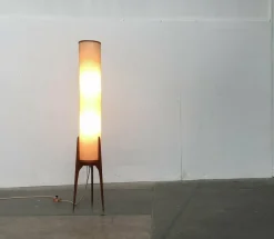 Clearance Pamono Mid-Century Teak Rocket Tripod Floor Lamp, 1960s