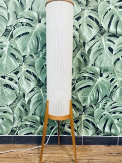 Outlet Pamono Mid-Century Teak Tripod Rocket Floor Lamp, 1950