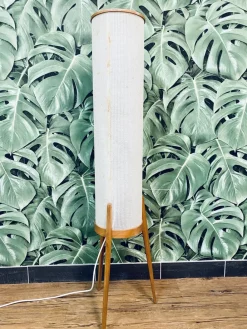 Outlet Pamono Mid-Century Teak Tripod Rocket Floor Lamp, 1950