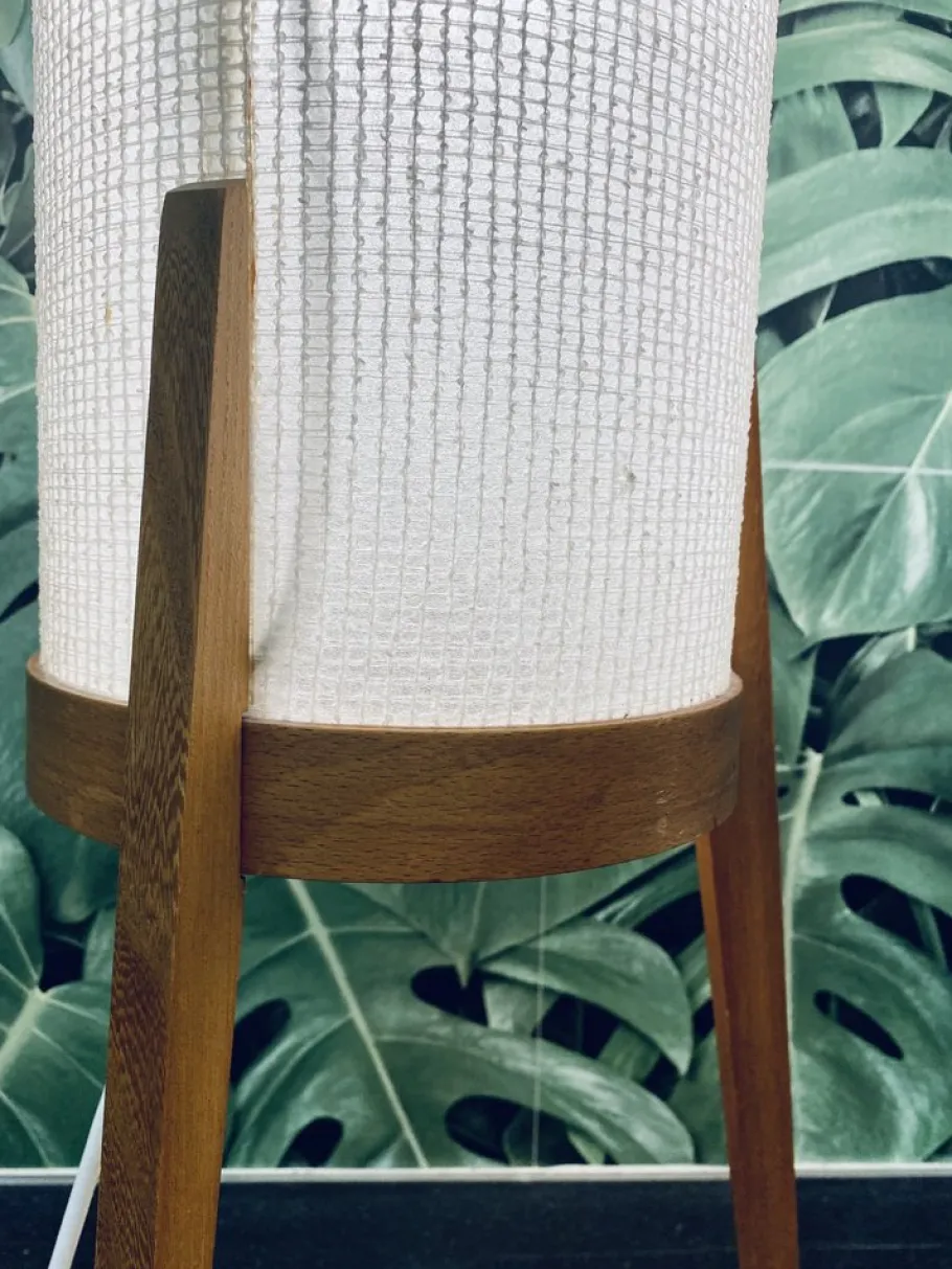 Outlet Pamono Mid-Century Teak Tripod Rocket Floor Lamp, 1950