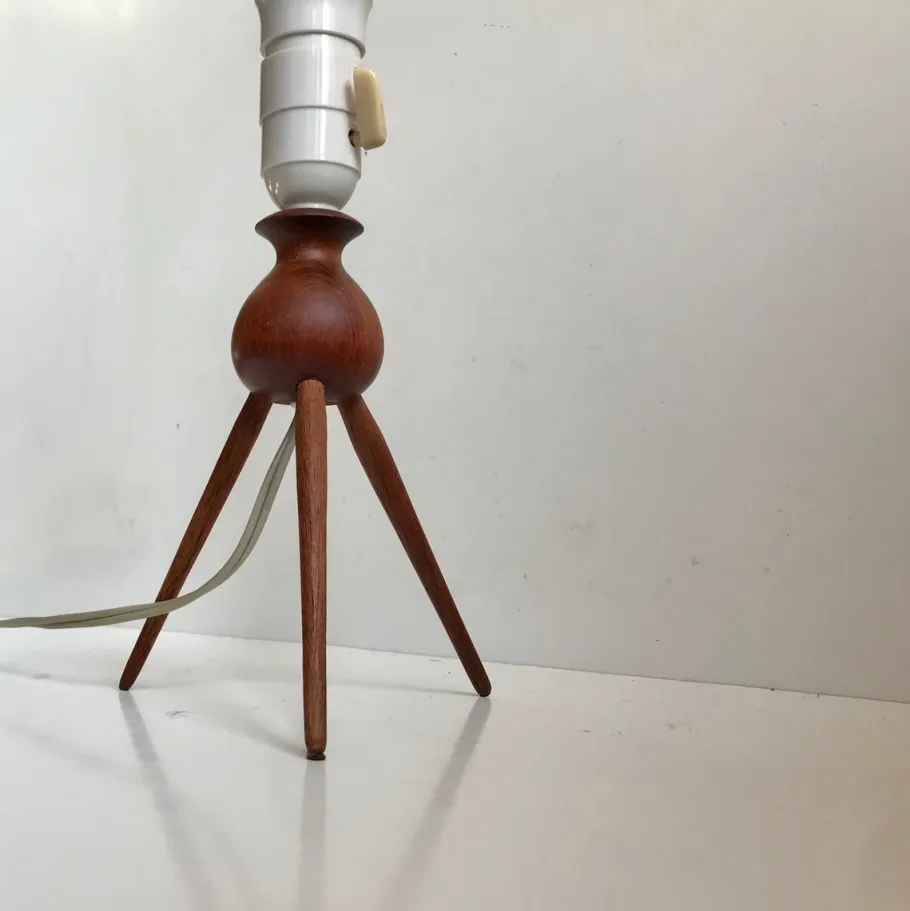 Best Pamono Mid-Century Teak Tripod Table Lamp by Severin Hansen for Haslev Møbelsnedkeri, 1960s