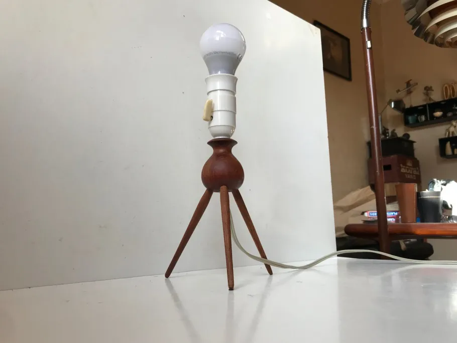 Best Pamono Mid-Century Teak Tripod Table Lamp by Severin Hansen for Haslev Møbelsnedkeri, 1960s
