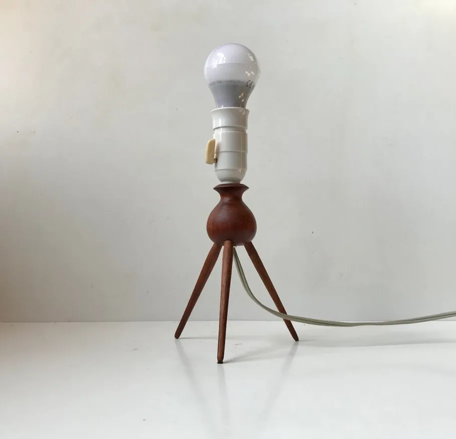 Best Pamono Mid-Century Teak Tripod Table Lamp by Severin Hansen for Haslev Møbelsnedkeri, 1960s