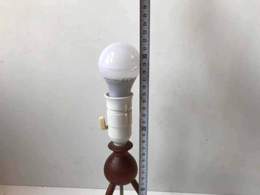 Best Pamono Mid-Century Teak Tripod Table Lamp by Severin Hansen for Haslev Møbelsnedkeri, 1960s