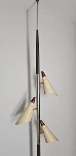 Best Pamono Mid-Century Tension Pole Lamp with Three Shades attrited to Stilnovo, Italy, 1960s