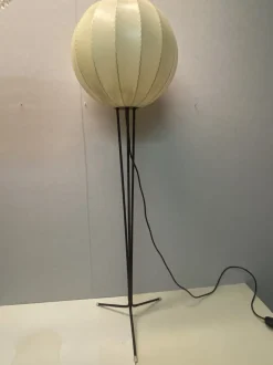 Best Pamono Mid-Century Tripod Cocoon Floor Lamp attributed to Goldkant Leuchten, 1950s