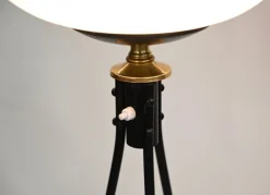 Best Pamono Mid-Century Tripod Floor Lamp in Brass, Metal, Opaline Glass from Stilnovo, Italy, 1950s