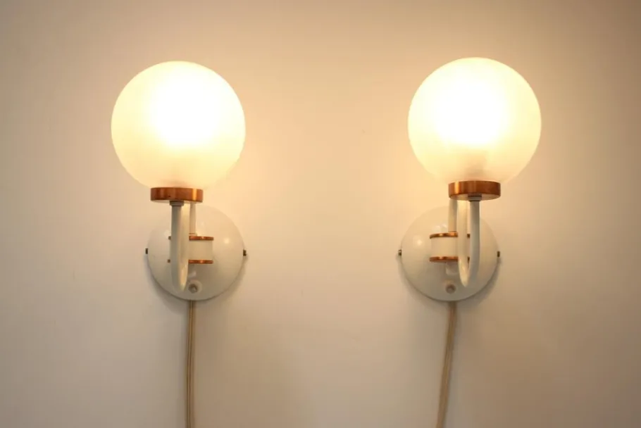 Clearance Pamono Mid-Century Wall Lamps from Drukov, 1970s, Set of 2