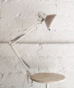 Sale Pamono Mid-Century White Architect Table Lamp from Ledu, 1960s