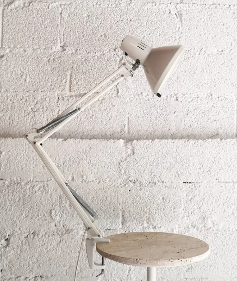 Sale Pamono Mid-Century White Architect Table Lamp from Ledu, 1960s