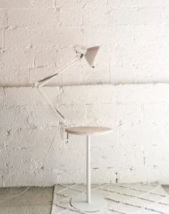 Sale Pamono Mid-Century White Architect Table Lamp from Ledu, 1960s