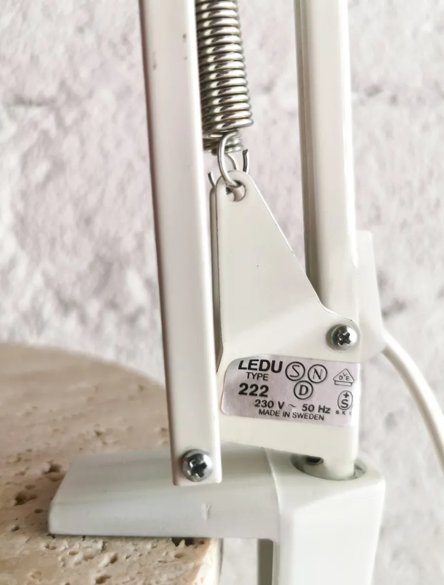 Sale Pamono Mid-Century White Architect Table Lamp from Ledu, 1960s