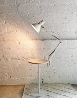 Sale Pamono Mid-Century White Architect Table Lamp from Ledu, 1960s
