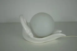 Pamono Mid-Century White Ceramic Table Lamp, Italy, 1960s