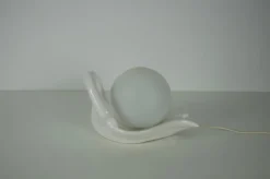 Pamono Mid-Century White Ceramic Table Lamp, Italy, 1960s