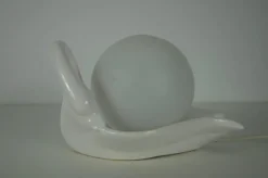 Pamono Mid-Century White Ceramic Table Lamp, Italy, 1960s