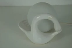 Pamono Mid-Century White Ceramic Table Lamp, Italy, 1960s