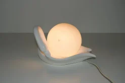 Pamono Mid-Century White Ceramic Table Lamp, Italy, 1960s