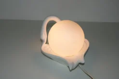 Pamono Mid-Century White Ceramic Table Lamp, Italy, 1960s