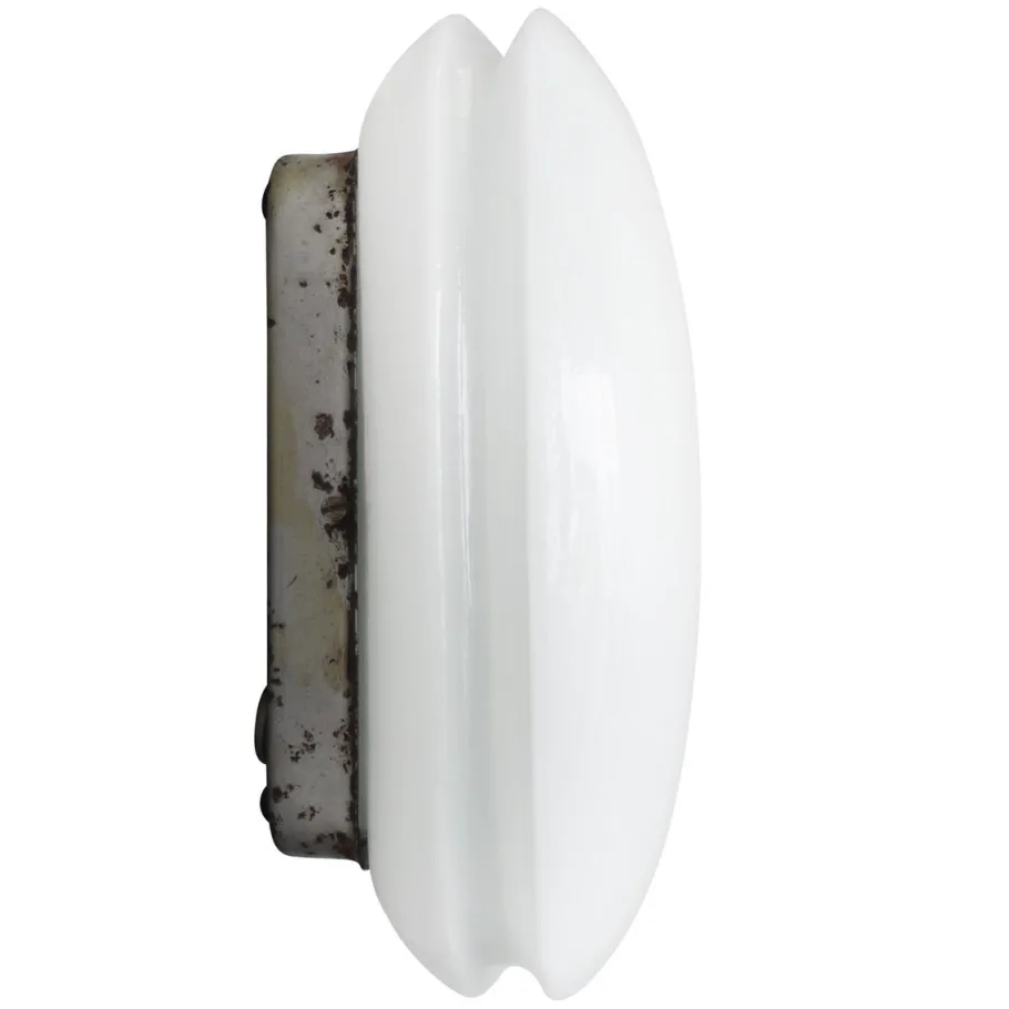 Clearance Pamono Mid-Century White Opaline Glass Sconce from Glashütte Limburg, Germany