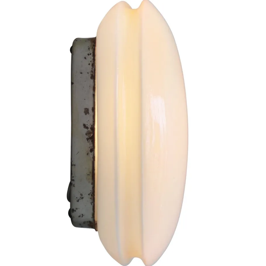 Clearance Pamono Mid-Century White Opaline Glass Sconce from Glashütte Limburg, Germany
