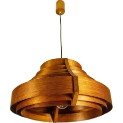 Sale Pamono Mid-Century Wooden Pendant Lamp attributed to Hans-Agne Jakobsson, Sweden, 1960s from Hans-Agne Jakobsson Ab Markaryd