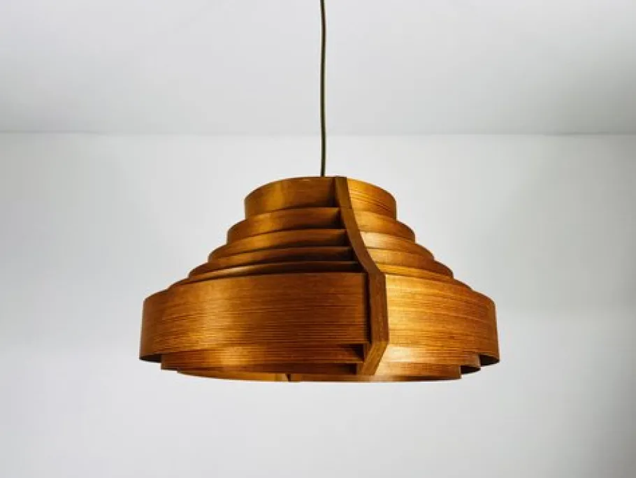 Sale Pamono Mid-Century Wooden Pendant Lamp attributed to Hans-Agne Jakobsson, Sweden, 1960s from Hans-Agne Jakobsson Ab Markaryd
