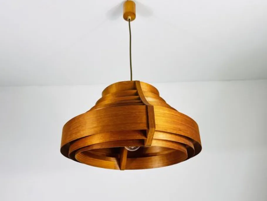 Sale Pamono Mid-Century Wooden Pendant Lamp attributed to Hans-Agne Jakobsson, Sweden, 1960s from Hans-Agne Jakobsson Ab Markaryd