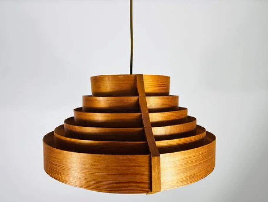 Sale Pamono Mid-Century Wooden Pendant Lamp attributed to Hans-Agne Jakobsson, Sweden, 1960s from Hans-Agne Jakobsson Ab Markaryd
