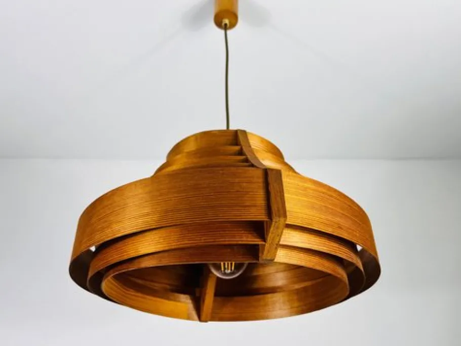 Sale Pamono Mid-Century Wooden Pendant Lamp attributed to Hans-Agne Jakobsson, Sweden, 1960s from Hans-Agne Jakobsson Ab Markaryd