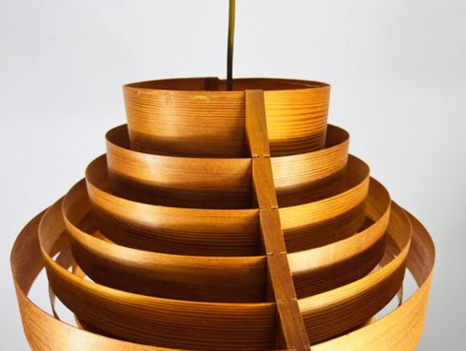 Sale Pamono Mid-Century Wooden Pendant Lamp attributed to Hans-Agne Jakobsson, Sweden, 1960s from Hans-Agne Jakobsson Ab Markaryd