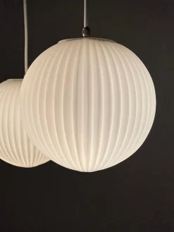 Hot Pamono Milk Glass Pendant Lamp by Louis Kalff for Philips, 1960s