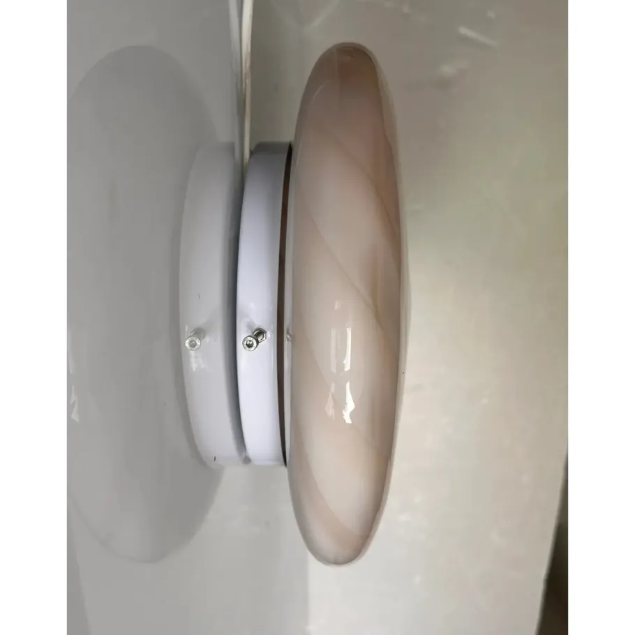 Clearance Pamono Milky-White and Beige Swirls Murano Glass Flush Mount by Simoeng